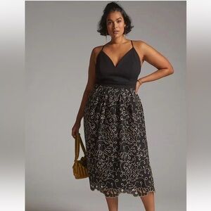 ANTHROPOLOGIE Maeve Eyelet Midi Dress XL